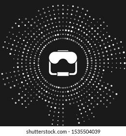White Diving mask icon isolated on grey background. Extreme sport. Diving underwater equipment. Abstract circle random dots. Vector Illustration