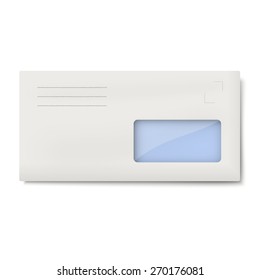 White DL Envelope With Window For Address Isolated