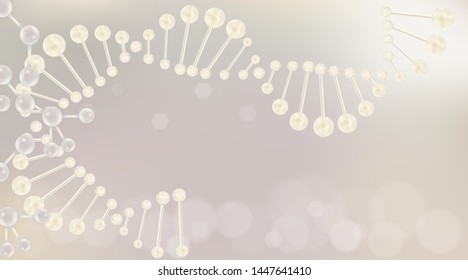 white DNA background with copy space, illustration vector.	