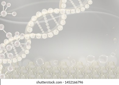 White DNA background with copy space, illustration vector.