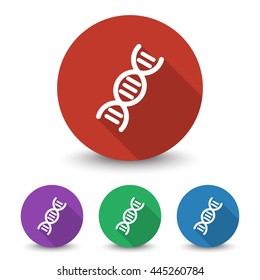 White Dna icon in different colors set