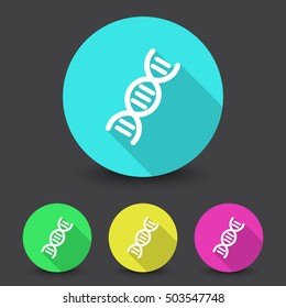 White Dna icon in different colors set