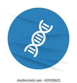 White Dna icon label on wrinkled paper