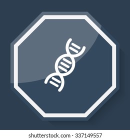 White Dna icon on plum blue web app button