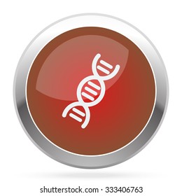 White Dna icon on red web app button