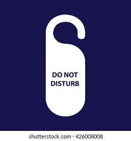 White Do Not Disturb icon vector sign. Blue background