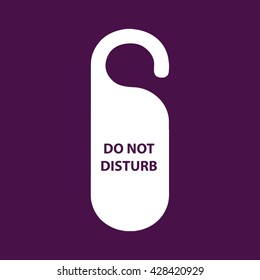 White Do Not Disturb icon vector sign. Purple background