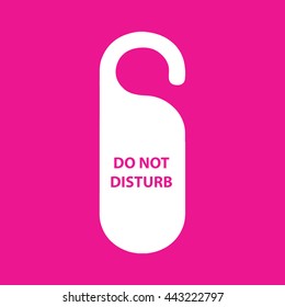 White Do Not Disturb icon vector sign. Pink background