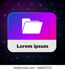 White Document folder icon isolated on black background. Accounting binder symbol. Bookkeeping management. Rectangle color button. Vector Illustration White Document folder icon isolated on black background. Accounting binder symbol. Bookkeeping management. Rectangle color button. Vector Illustration