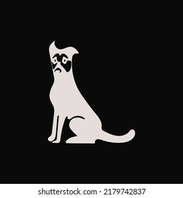White dog animal vector logo 