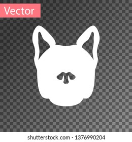 White Dog icon isolated on transparent background. Vector Illustration
