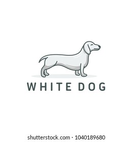 white dog logo design
