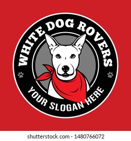 
White Dog With A Red Scarf