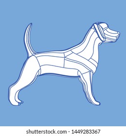 White Dog Stripes 3d illustration