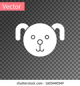 White Dog zodiac sign icon isolated on transparent background. Astrological horoscope collection.  Vector Illustration