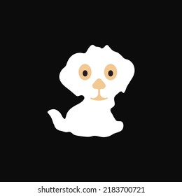 White doggy vector design logo 