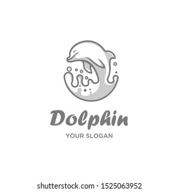 white dolphin with water logo