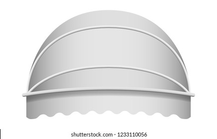 White dome awning mockup. Realistic illustration of white dome awning vector mockup for web design isolated on white background