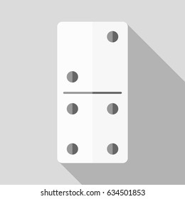 White domino icon in flat design style on white background. Domino sign.