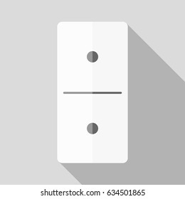 White domino icon in flat design style on white background. Domino sign.