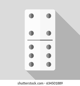 White domino icon in flat design style on white background. Domino sign.