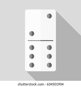 White domino icon in flat design style on white background. Domino sign.