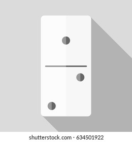 White domino icon in flat design style on white background. Domino sign.