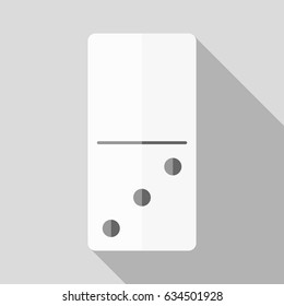 White domino icon in flat design style on white background. Domino sign.