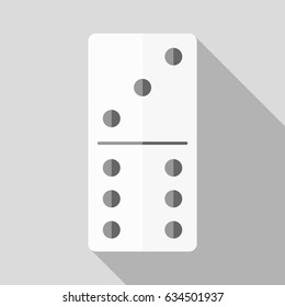 White domino icon in flat design style on white background. Domino sign.