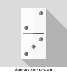 White domino icon in flat design style on white background. Domino sign.