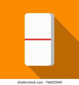 white domino icon on orange background with flat design style. circle series. vector illustration. number zero