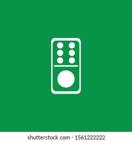 white dominoes card in green baground vector symbol 