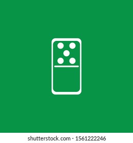 white dominoes card in green baground vector symbol 