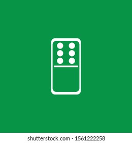 white dominoes card in green baground vector symbol 