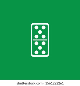 white dominoes card in green baground vector symbol 