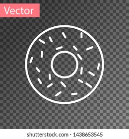 White Donut with sweet glaze icon isolated on transparent background. Vector Illustration