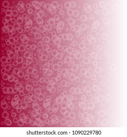 White donuts background. Abstract bubbles. Chaotic circles or dots. Opacity rings.