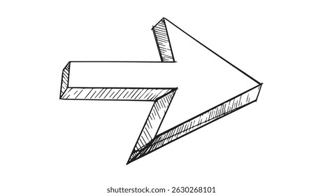 White doodle arrow, hand drawn pointer, ink drawn arrow on white background, arrow drawn by child, hand drawn ink arrow icon, arrows sketch for app, banner