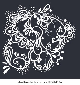 White doodle on grey backgound