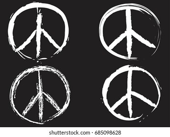 white doodle peace symbol