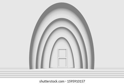 white door facade on the wall