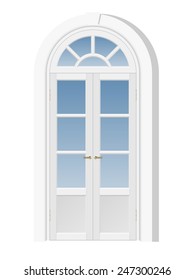 white door with fanlight, architectural element