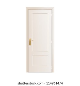 White door on isolated background. Vector design.