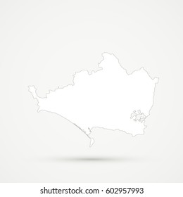 White Dorset Map Illustration