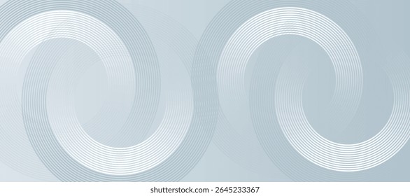 Abstrakter weißer, punktförmiger Hintergrund mit geometrischen Formen. Modernes Kreislinienmuster. Minimales geometrisches Design. Futuristisches Technologiekonzept.