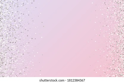 White Dot Anniversary Pink Background. Golden Splash Pattern. Silver Circle Festive Illustration. Shine Transparent Banner.