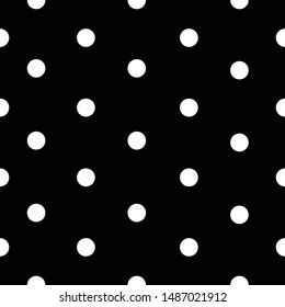 White dot with black background seamless pattern
