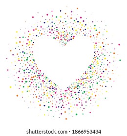 White Dot Festival White Background. FallingFestive Shine Illustration. Effect Rain Banner. Color Confetti Top Postcard.
