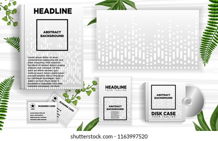 white dot line abstract background template ready for printing book cover, business card, disc album cover, flyer. vector illustration download file in eps10