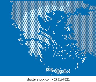 White dot map of Greece and surround country. Vector illustration.